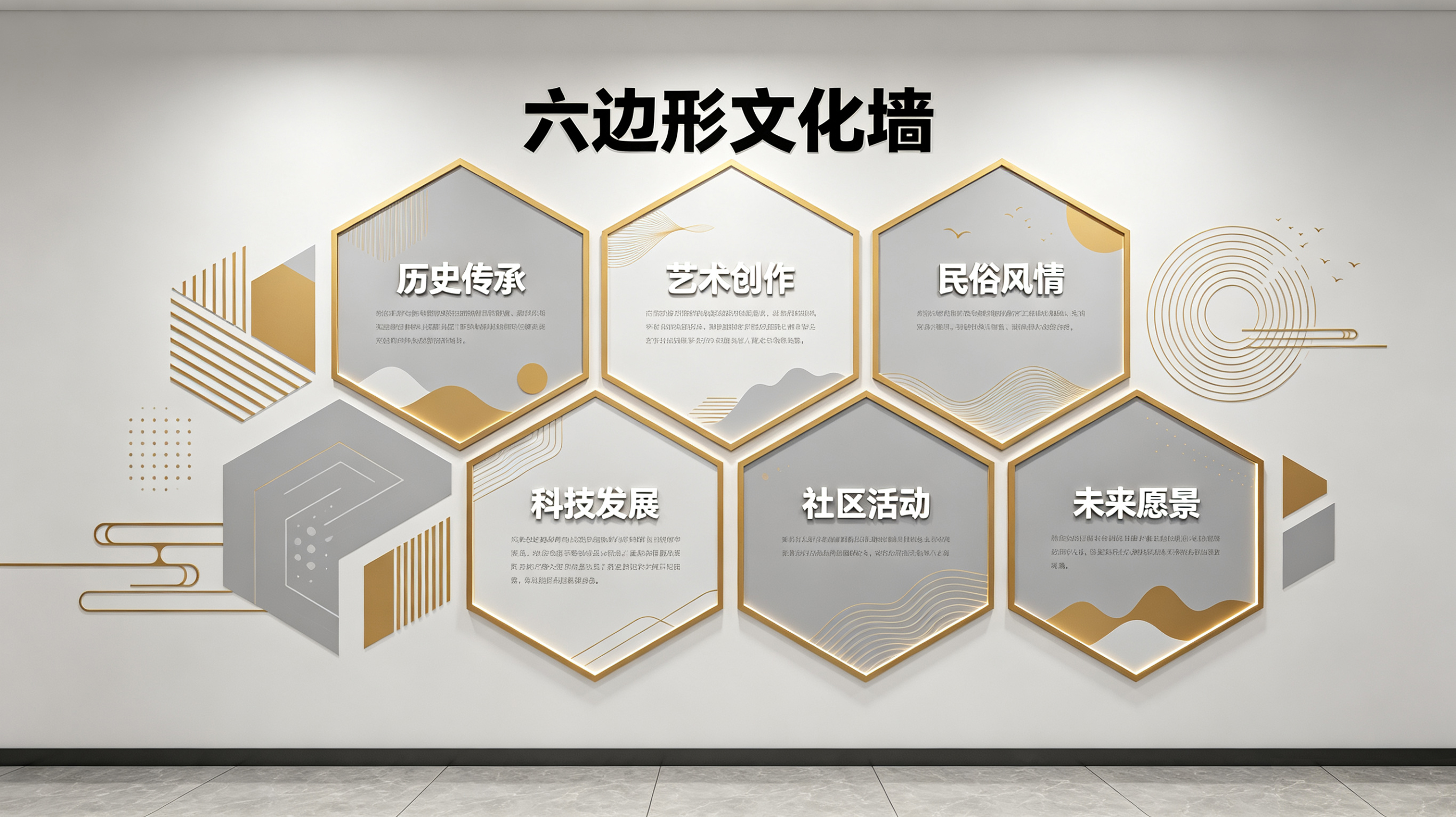 南华企业文化墙 | 六边形信息美学